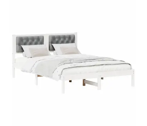 Gultas Rāmis Ar Galvas Klāju Gaiši Pelēks 140 X 200 Cm Audums Vidaxl