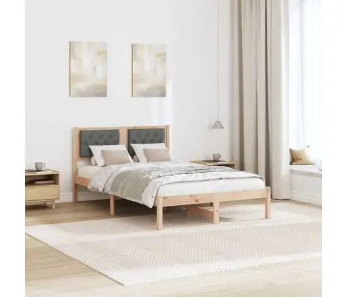 Gultas Rāmis Ar Galvas Klāju Tumši Pelēks 120 X 200 Cm Audums Vidaxl