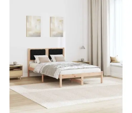 Gultas Rāmis Ar Galvas Klāju Melna 120 X 200 Cm Audums Vidaxl