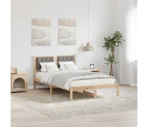 Gultas Rāmis Ar Galvas Klāju Pelēkbrūna 120 X 200 Cm Audums Vidaxl