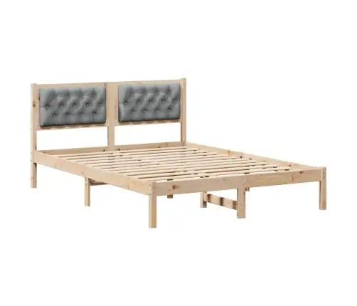 Gultas Rāmis Ar Galvas Klāju Gaiši Pelēks 140 X 190 Cm Audums Vidaxl