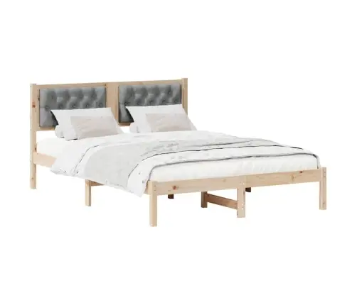 Gultas Rāmis Ar Galvas Klāju Gaiši Pelēks 140 X 190 Cm Audums Vidaxl