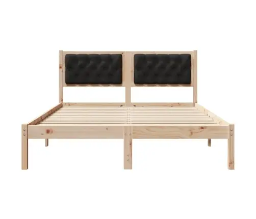 Gultas Rāmis Ar Galvas Klāju Melna 140 X 190 Cm Audums Vidaxl