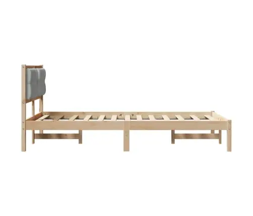 Gultas Rāmis Ar Galvas Klāju Gaiši Pelēks 135 X 190 Cm Audums Vidaxl