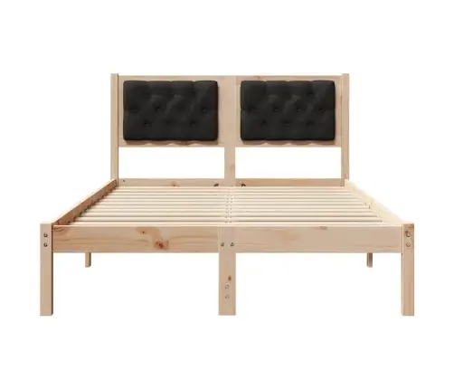 Gultas Rāmis Ar Galvas Klāju Melna 120 X 190 Cm Audums Vidaxl