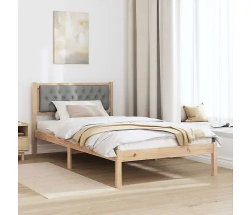 Gultas Rāmis Ar Galvas Klāju Gaiši Pelēks 100 X 200 Cm Audums Vidaxl