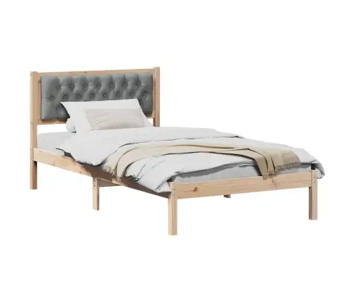 Gultas Rāmis Ar Galvas Klāju Gaiši Pelēks 100 X 200 Cm Audums Vidaxl