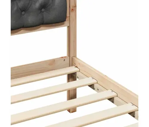 Gultas Rāmis Ar Galvas Klāju Tumši Pelēks 100 X 200 Cm Audums Vidaxl