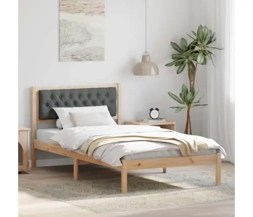 Gultas Rāmis Ar Galvas Klāju Tumši Pelēks 100 X 200 Cm Audums Vidaxl