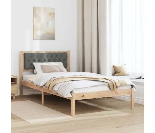 Gultas Rāmis Ar Galvas Klāju Tumši Pelēks 100 X 200 Cm Audums Vidaxl