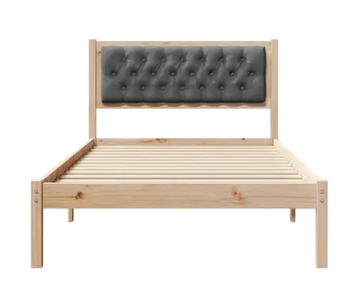 Gultas Rāmis Ar Galvas Klāju Tumši Pelēks 100 X 200 Cm Audums Vidaxl