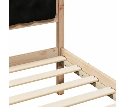 Gultas Rāmis Ar Galvas Klāju Melna 100 X 200 Cm Audums Vidaxl