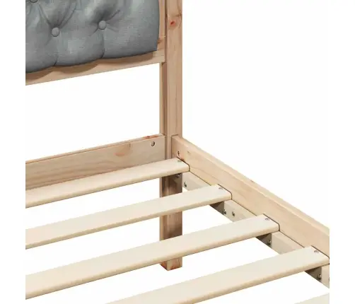 Gultas Rāmis Ar Galvas Klāju Gaiši Pelēks 90 X 200 Cm Audums Vidaxl