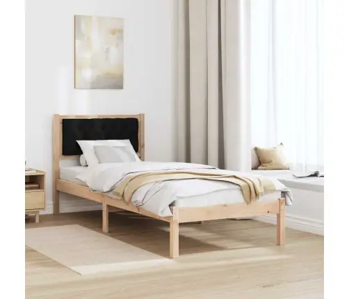 Lovos Rėmas Juoda 90 X 200 Cm Kietos Pušies Mediena