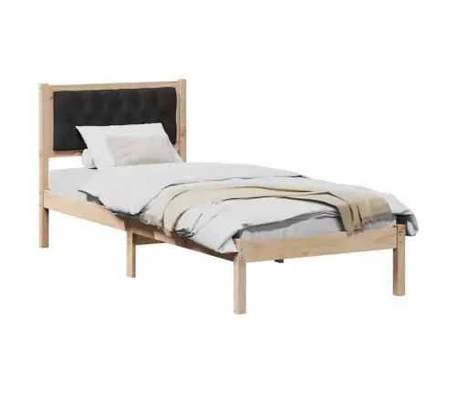 Lovos Rėmas Juoda 90 X 200 Cm Kietos Pušies Mediena