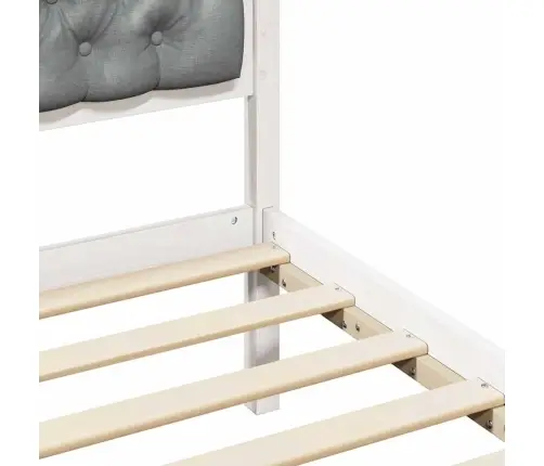 Gultas Rāmis Ar Galvas Klāju Gaiši Pelēks 90 X 200 Cm Audums Vidaxl