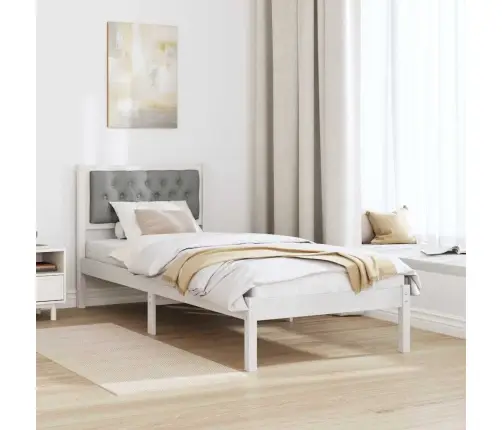 Gultas Rāmis Ar Galvas Klāju Gaiši Pelēks 75 X 190 Cm Audums Vidaxl