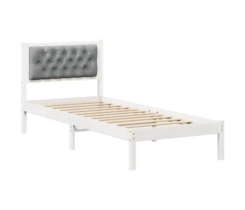 Gultas Rāmis Ar Galvas Klāju Gaiši Pelēks 75 X 190 Cm Audums Vidaxl