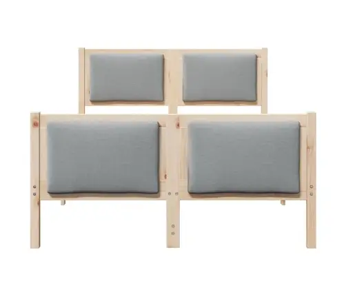 Gultas Rāmis Ar Galvas Klāju Gaiši Pelēks 120 X 200 Cm Audums Vidaxl