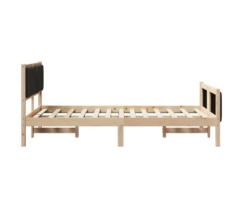 Voodi Raam Peaga Must 120 X 200 Cm Kangas