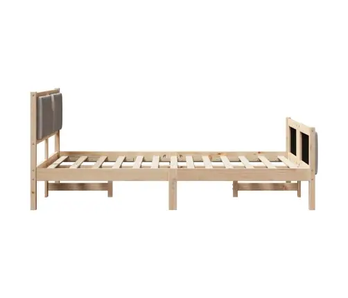 Gultas Rāmis Ar Galvas Klāju Pelēkbrūna 120 X 200 Cm Audums Vidaxl