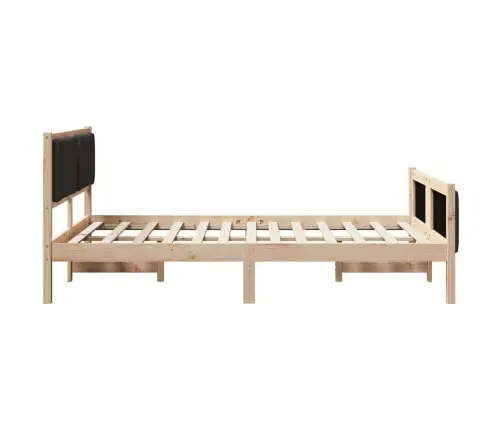 Gultas Rāmis Ar Galvas Klāju Melna 140 X 190 Cm Audums Vidaxl