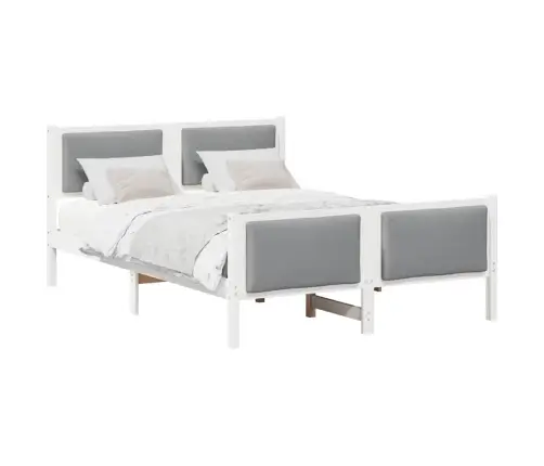 Voodi Raam Peaga Helehall 140 X 190 Cm Kangas