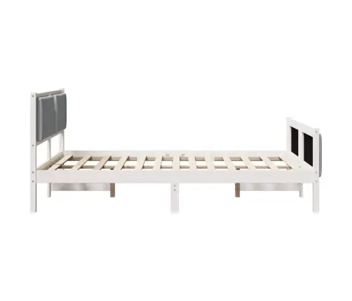 Voodi Raam Peaga Helehall 140 X 190 Cm Kangas