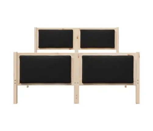 Gultas Rāmis Ar Galvas Klāju Melna 135 X 190 Cm Audums Vidaxl