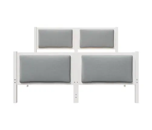 Voodi Raam Peaga Helehall 135 X 190 Cm Kangas