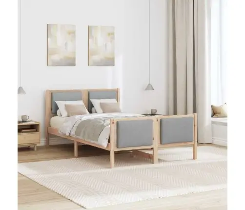 Lovos Rėmas Su Galvūgalio Šviesiai Pilka 120 X 190 Cm Audinys