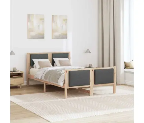 Voodi Raam Peaga Tumehall 120 X 190 Cm Kangas