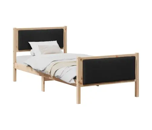 Gultas Rāmis Ar Galvas Klāju Melna 100 X 200 Cm Audums Vidaxl