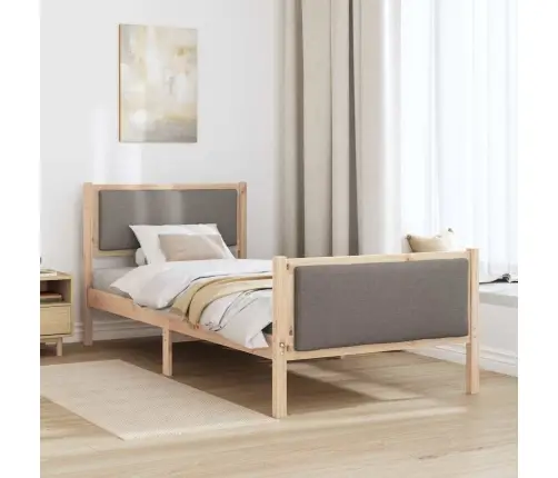 Gultas Rāmis Ar Galvas Klāju Pelēkbrūna 100 X 200 Cm Audums Vidaxl