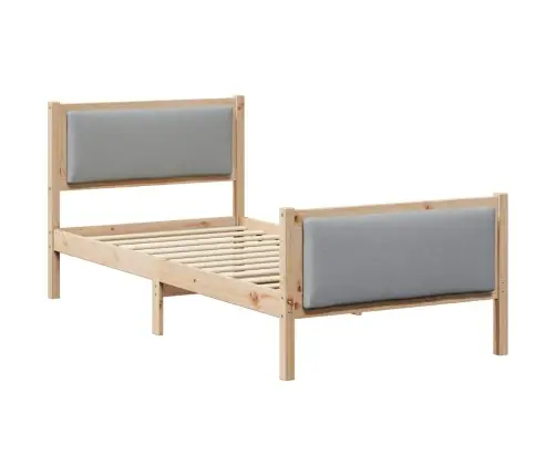 Gultas Rāmis Ar Galvas Klāju Gaiši Pelēks 90 X 200 Cm Audums Vidaxl