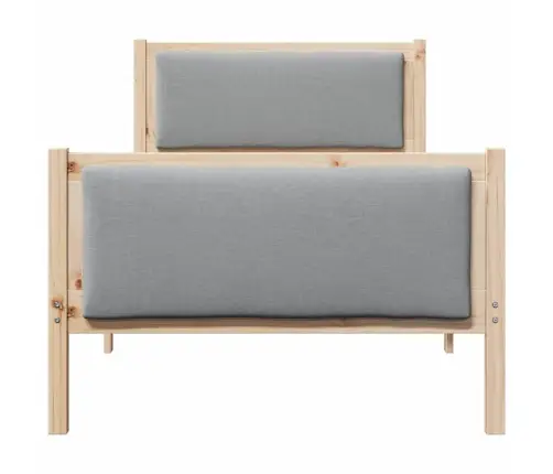 Gultas Rāmis Ar Galvas Klāju Gaiši Pelēks 90 X 200 Cm Audums Vidaxl