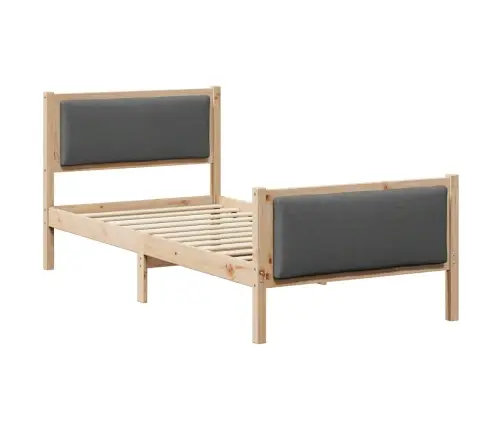 Gultas Rāmis Ar Galvas Klāju Tumši Pelēks 90 X 200 Cm Audums Vidaxl