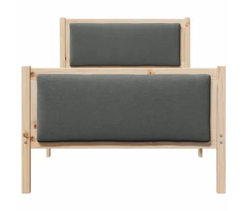 Gultas Rāmis Ar Galvas Klāju Tumši Pelēks 90 X 200 Cm Audums Vidaxl