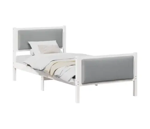 Voodi Raam Peaga Helehall 90 X 200 Cm Kangas