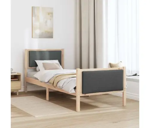 Gultas Rāmis Ar Galvas Klāju Tumši Pelēks 80 X 200 Cm Audums Vidaxl