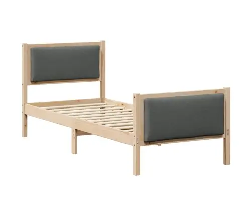 Gultas Rāmis Ar Galvas Klāju Tumši Pelēks 80 X 200 Cm Audums Vidaxl