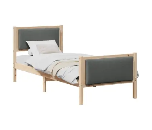 Gultas Rāmis Ar Galvas Klāju Tumši Pelēks 80 X 200 Cm Audums Vidaxl