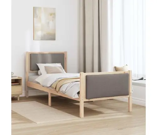 Gultas Rāmis Ar Galvas Klāju Pelēkbrūna 80 X 200 Cm Audums Vidaxl