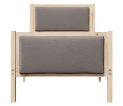 Gultas Rāmis Ar Galvas Klāju Pelēkbrūna 80 X 200 Cm Audums Vidaxl