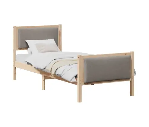 Gultas Rāmis Ar Galvas Klāju Pelēkbrūna 80 X 200 Cm Audums Vidaxl