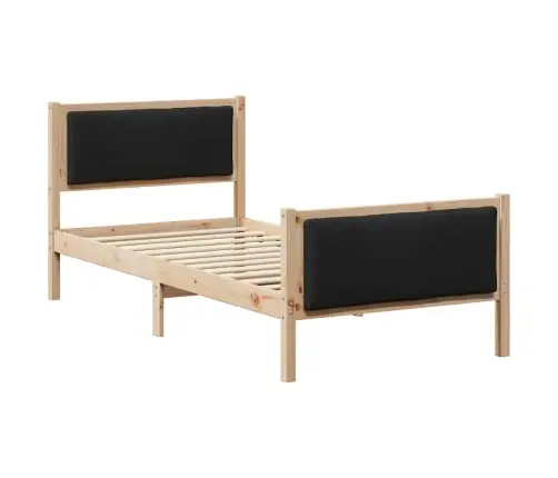 Gultas Rāmis Ar Galvas Klāju Melna 90 X 190 Cm Audums Vidaxl