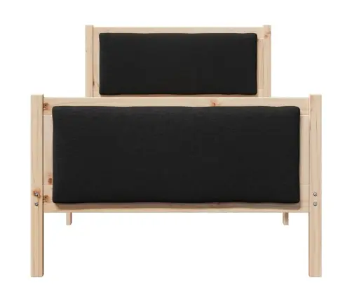 Gultas Rāmis Ar Galvas Klāju Melna 90 X 190 Cm Audums Vidaxl
