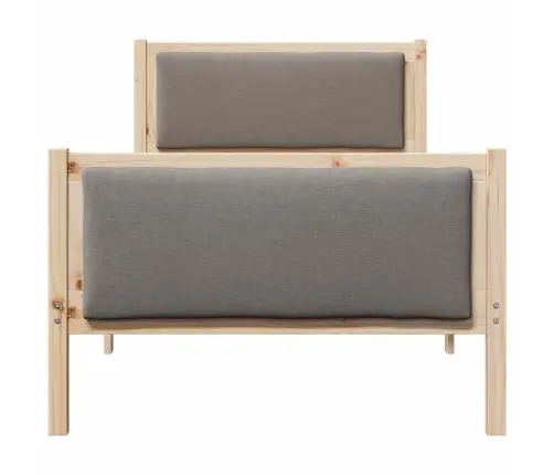 Gultas Rāmis Ar Galvas Klāju Pelēkbrūna 90 X 190 Cm Audums Vidaxl