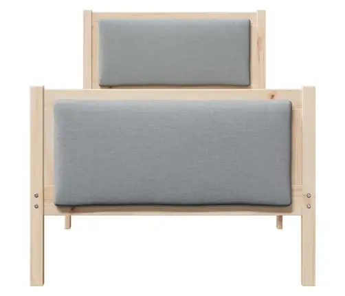 Gultas Rāmis Ar Galvas Klāju Gaiši Pelēks 75 X 190 Cm Audums Vidaxl