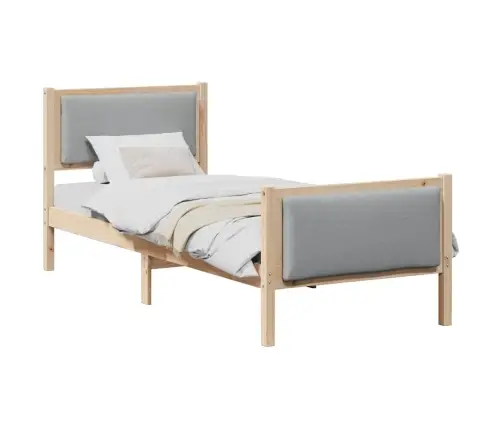 Gultas Rāmis Ar Galvas Klāju Gaiši Pelēks 75 X 190 Cm Audums Vidaxl